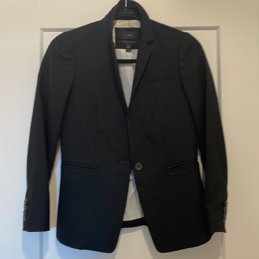 J. Crew Regent Blazer. Wool. Black with blue lining size 00P.